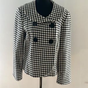 Pendleton Wool Black & White Houndstooth Jacket - Pea Coat